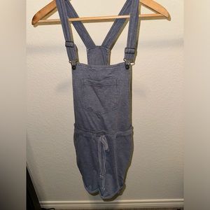 NEW stretchy material Blue short overalls